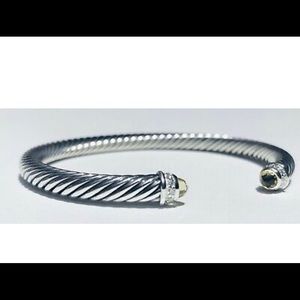 Genuine David Yurman Citrine Silver 5mm Cuff (M)